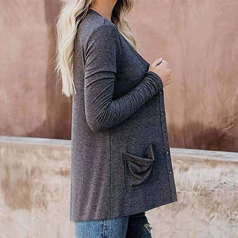 Bianca - Klassischer Baumwollcardigan mit Taschen (Relaxed-Fit)